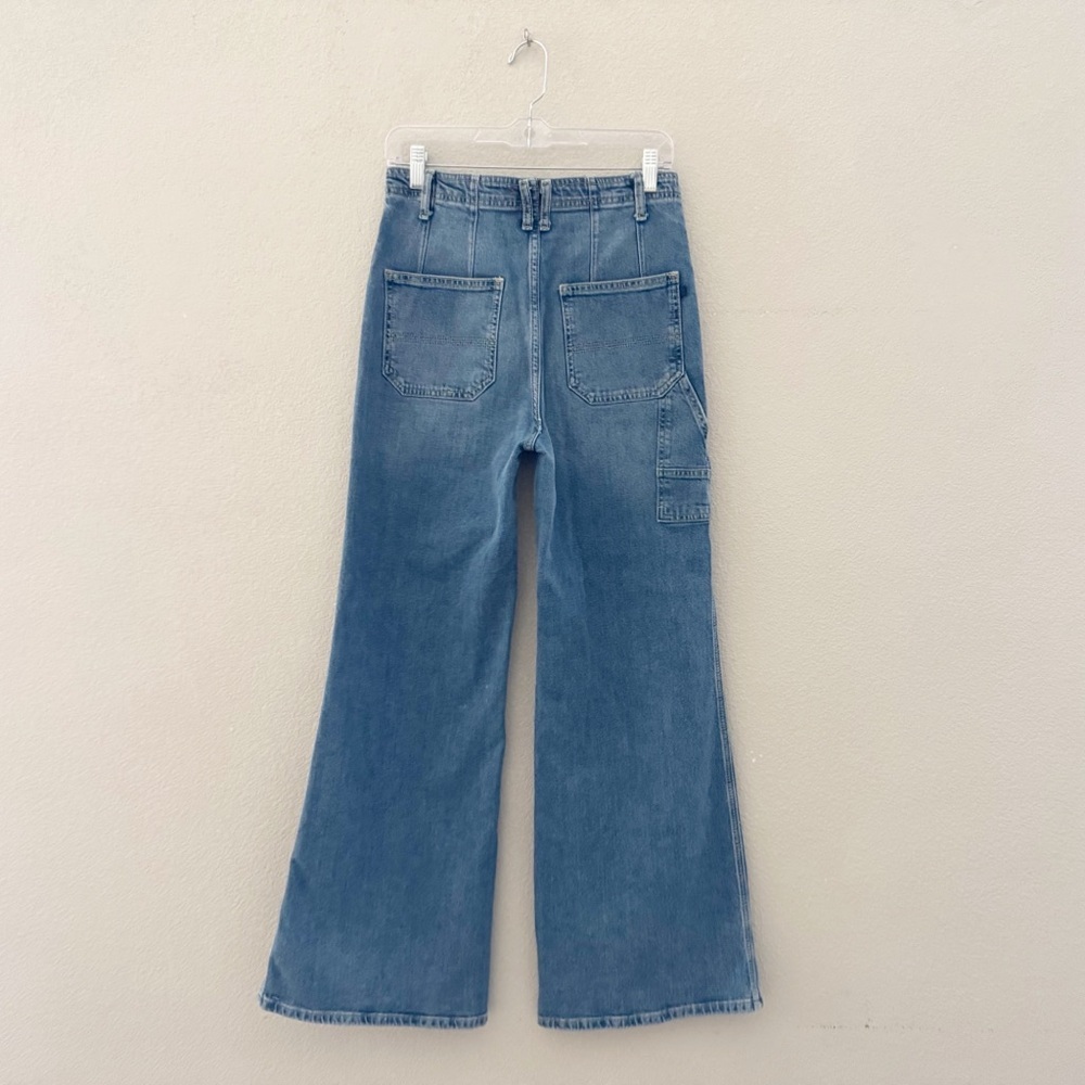 Pilcro The Carpenter Wide Leg Jeans 27 Denim Blue Utility Retro Boho Minimalist - Picture 7 of 15